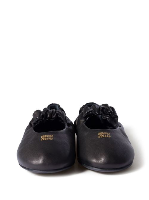 Black leather ballerina MIU MIU | 5F340EF-005EFXF0002